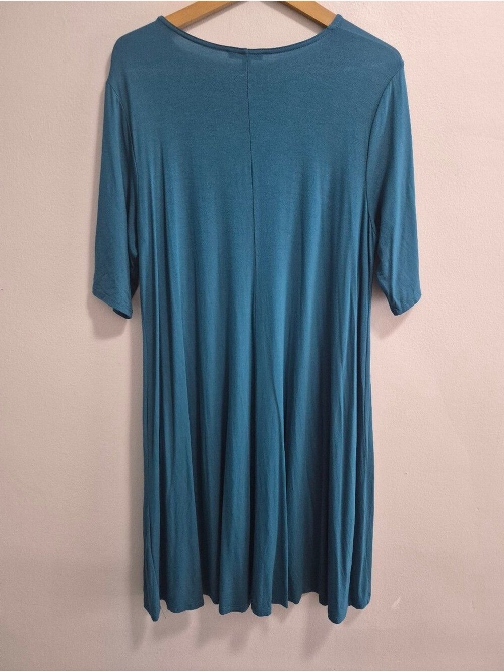 Eileen Fisher Long Blue Teal Jersey Knit Stretchy Tunic Top - Picture 5 of 7